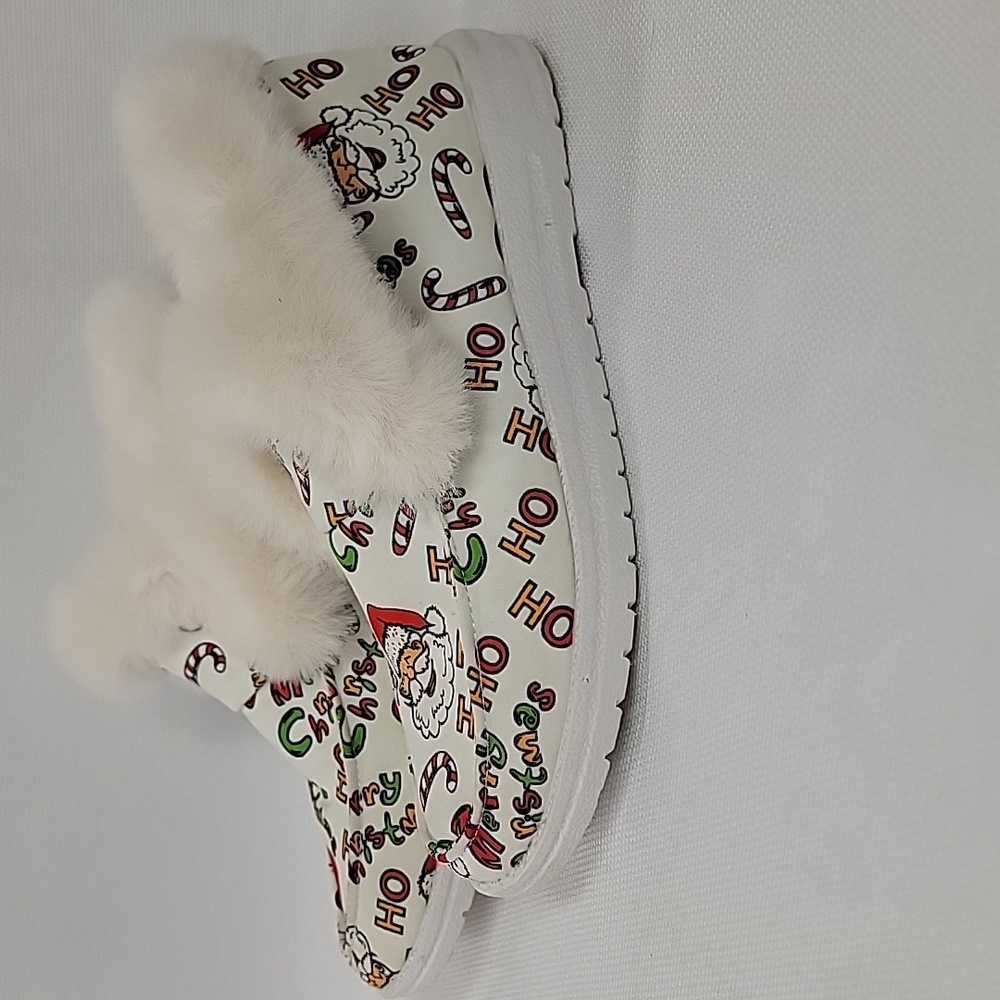 Festive Womens Shoes with Faux Fur Trim